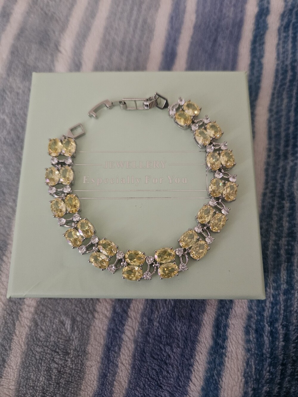 Yellow Crystal Tennis Bracelet - Women Jewelry